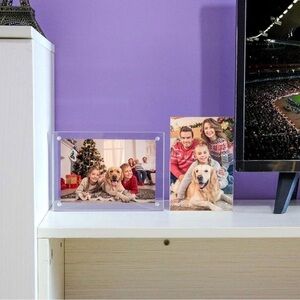 ✅🆕 2pcs  NIUBEE Acrylic Picture Frames 5x7, 20% Thicker Block Double Sided
